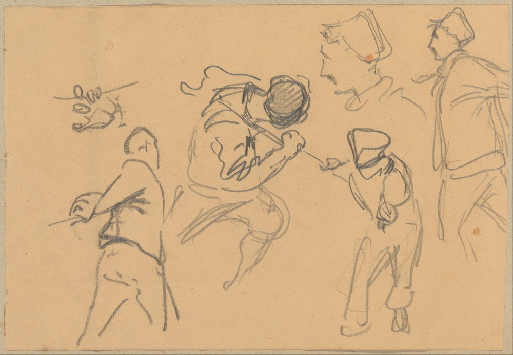Men Pulling Ropes (circa 1876)