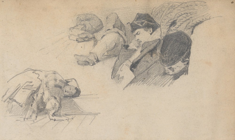 Men Sleeping on Deck of Ship (circa 1876)