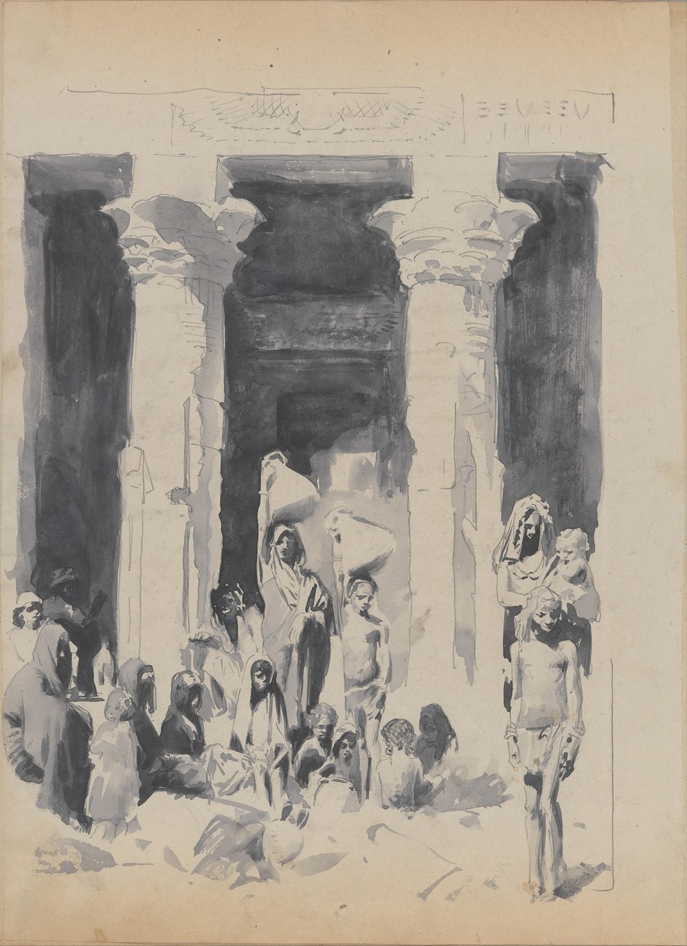 Nubians in front of the Temple of Dendur (circa 1879)