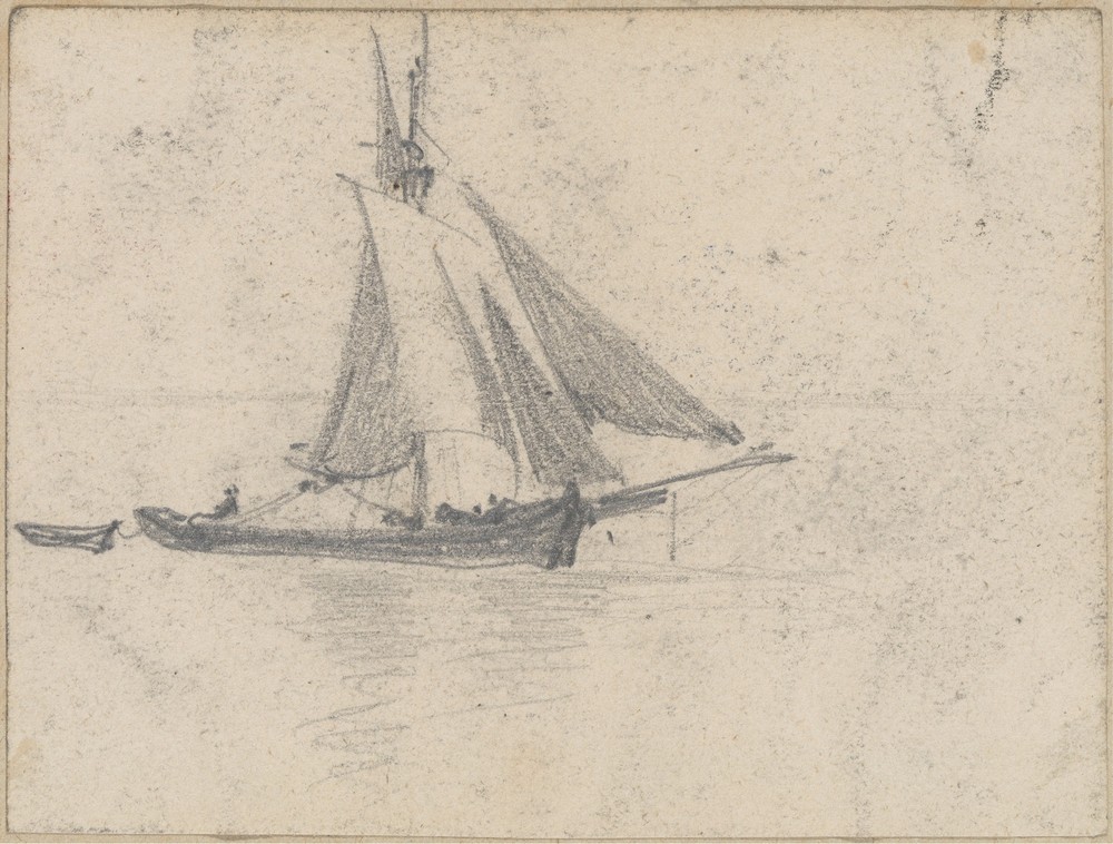 Sailboat Towing Dory (circa 1875)