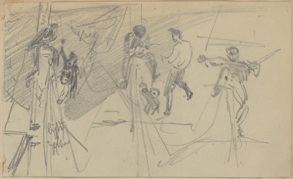 Sailors in Rigging of Ship (circa 1875)
