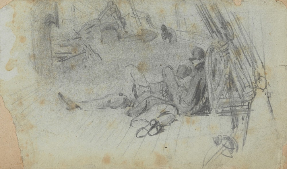 Sailors on Deck of Ship (circa 1876)