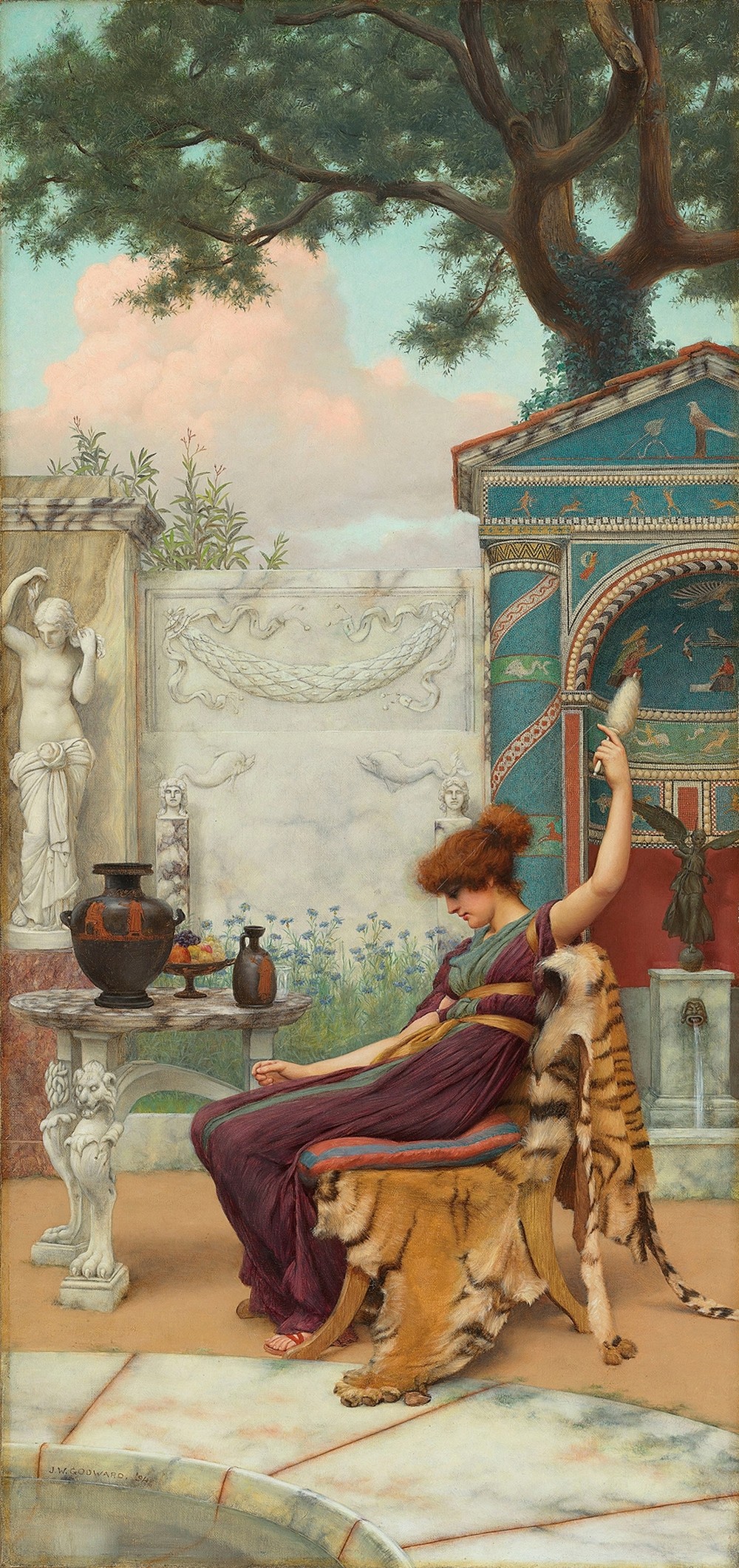 Winding wool in a Pompeian garden