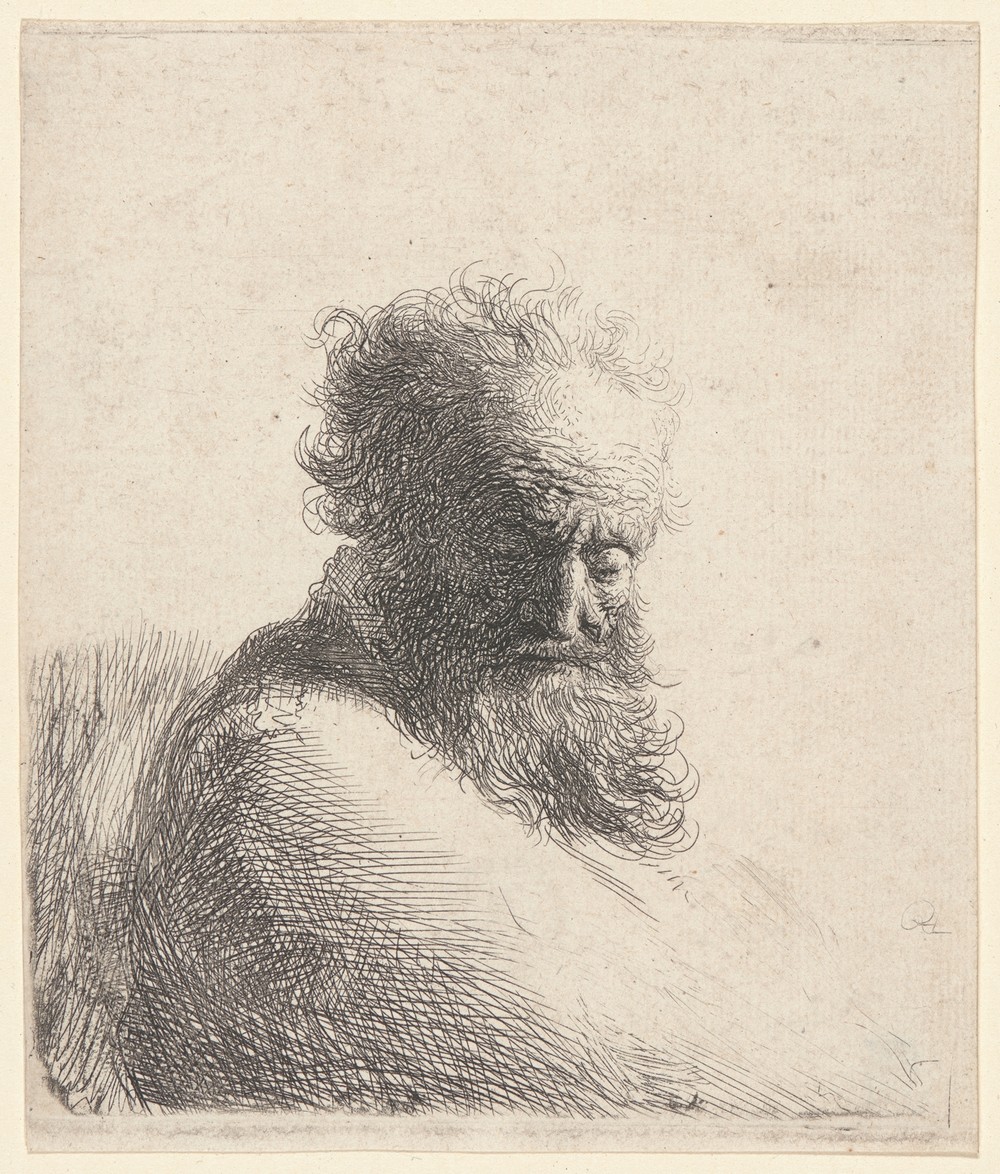 Bust of an Old Bearded Man, Looking Down