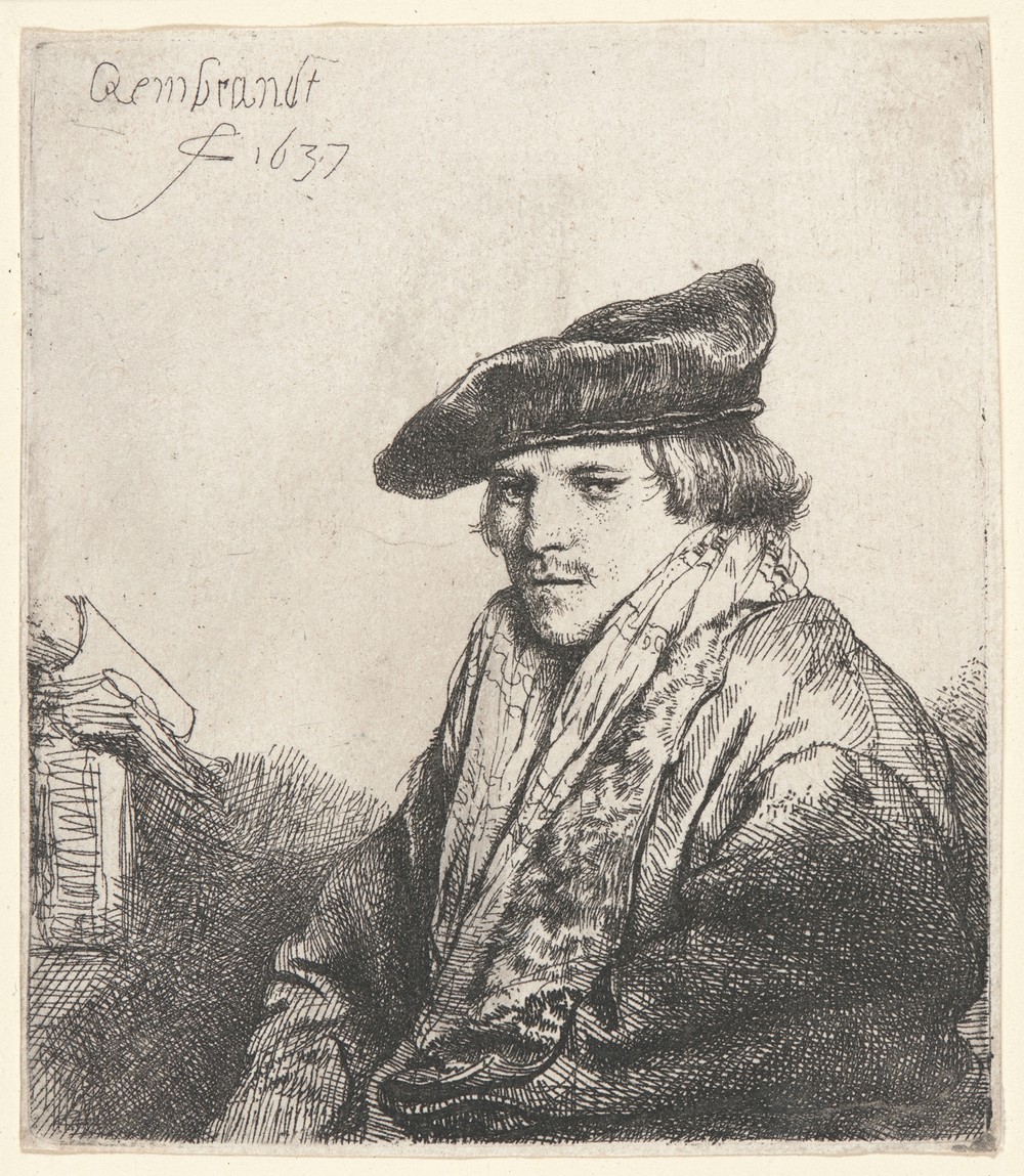 Young Man in Velvet Cap with Books beside Him