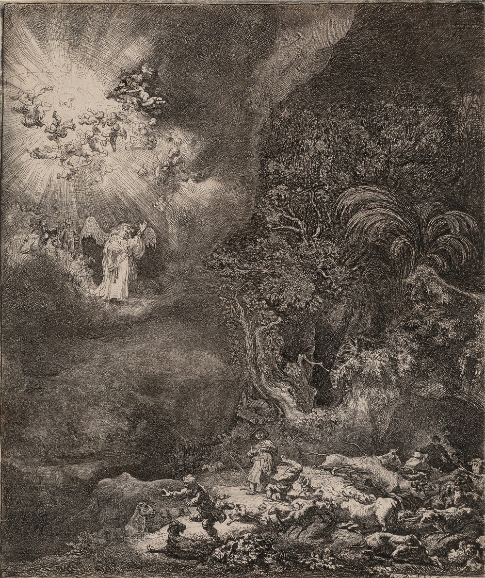 The angel appearing to the shepherds