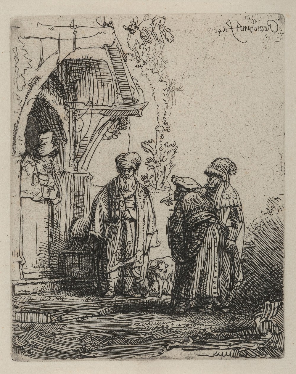 Three oriental figures