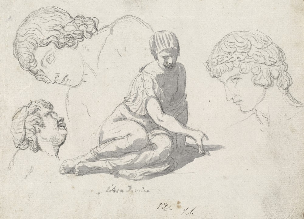 Dice-Thrower and Other Studies after Ancient Sculptures (1775-80)