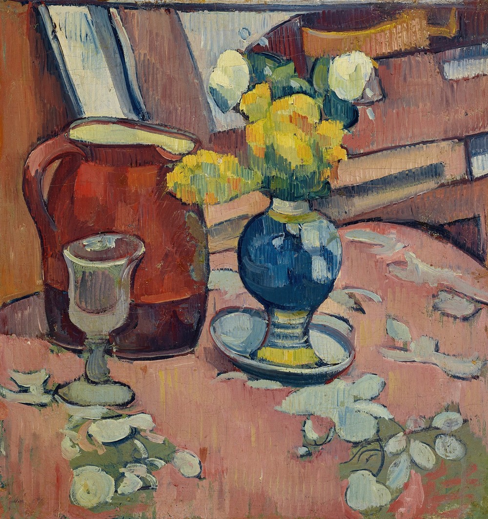 Nature morte (Vase de fleurs, pichet et verre) (circa 1892)