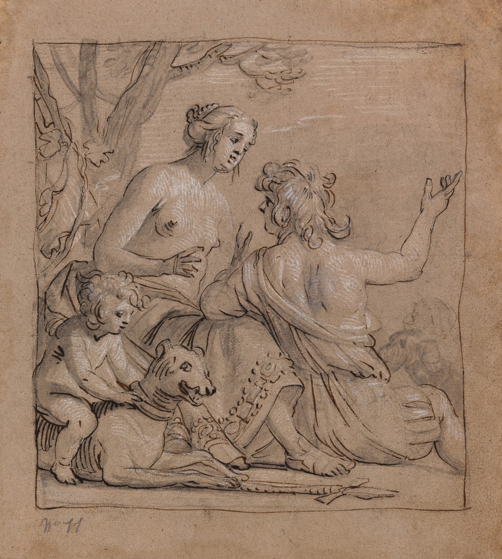 Mars and Venus in a Landscape with Eros Riding a Hound (circa 1630)