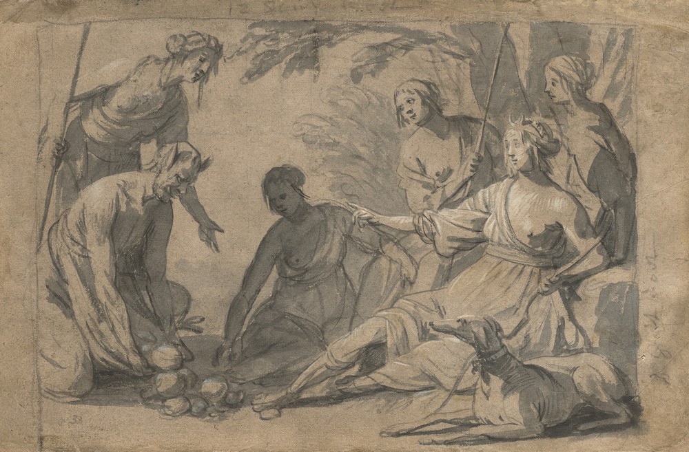 Diana and Four Nymphs Receiving Gifts from a Satyr (c. 1630)