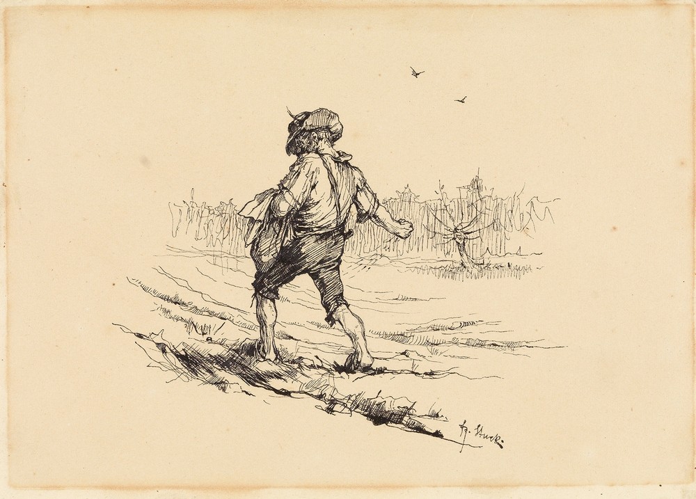 Der Monat März (Sähmann auf dem Feld, aus der Zeit des Siegfrid-Kalenders) (ca 1880)