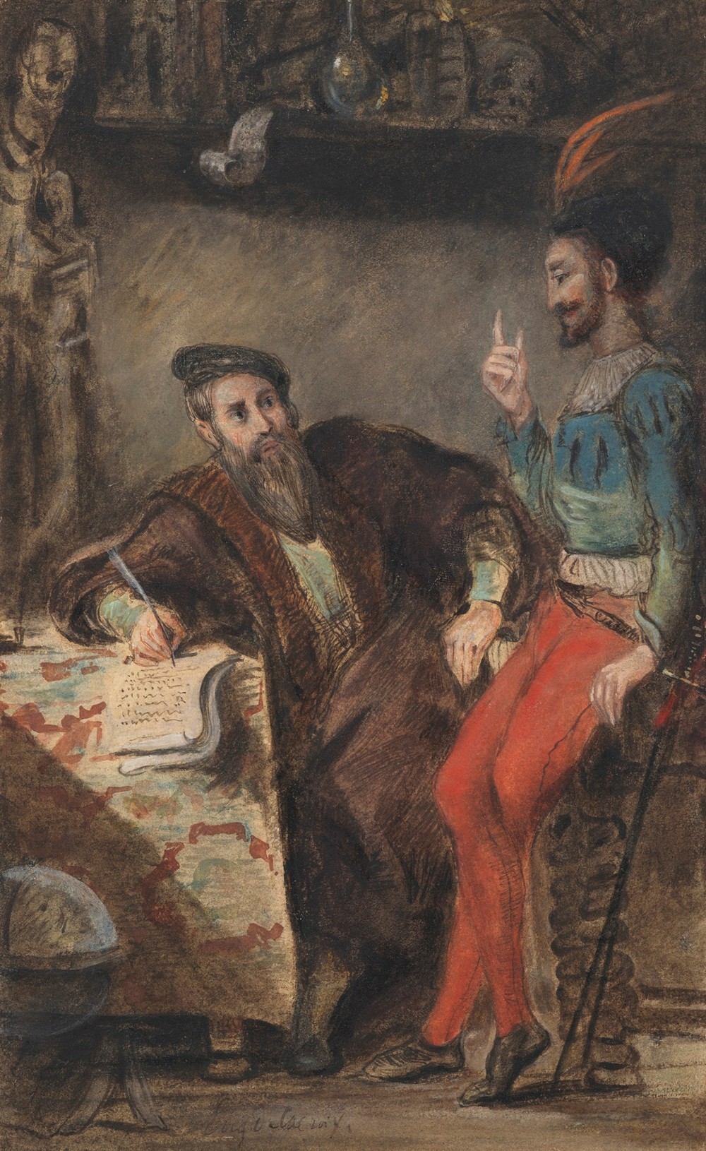 Méphistophélès apparaissant à Faust