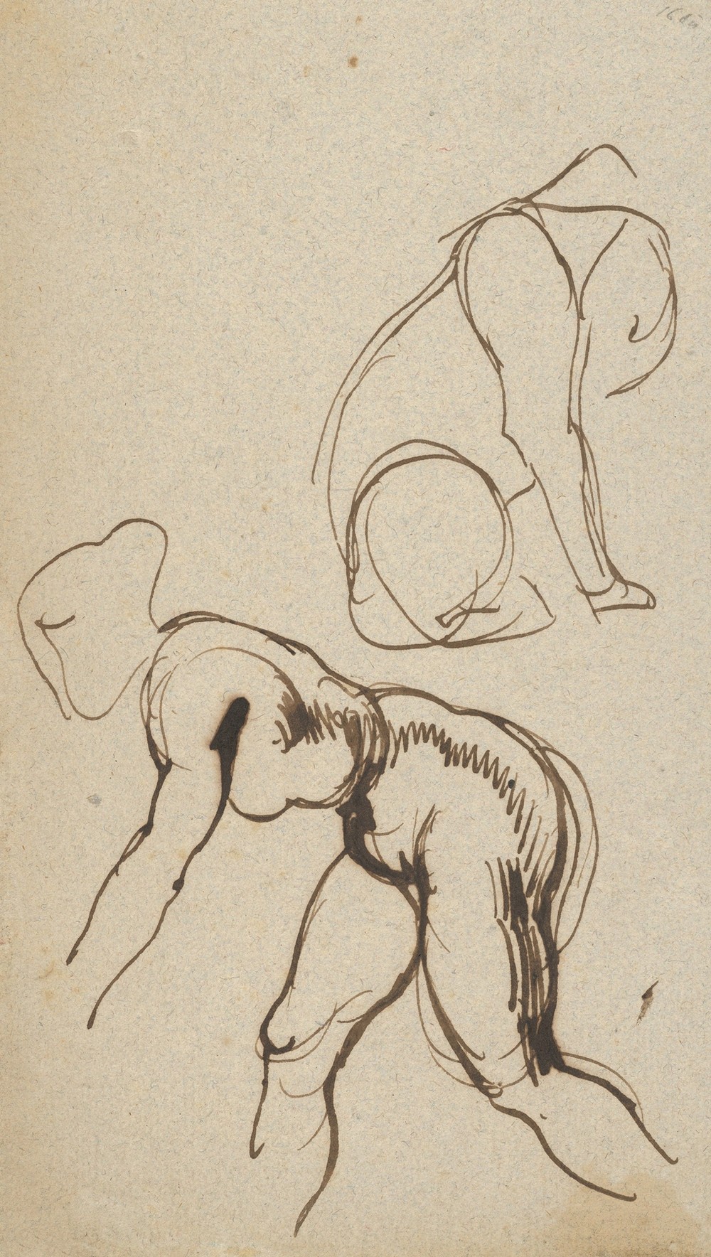 Studies of a Lion and a Female Nude (ca. 1844)