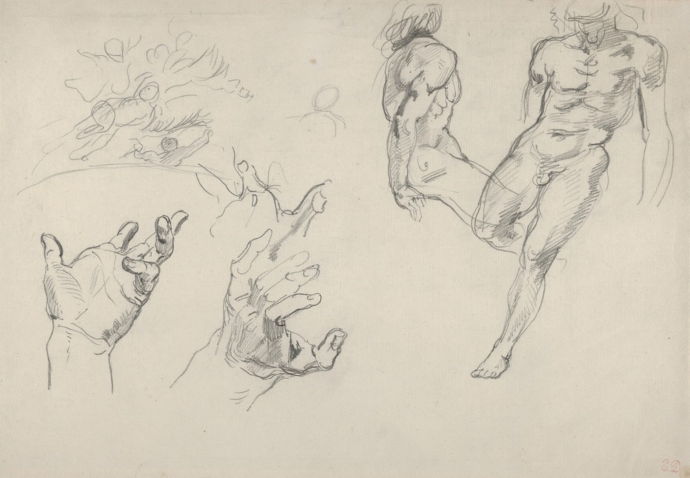 Studies of Hands and Figures for the Salon du Roi, Palais Bourbon (1833–38)