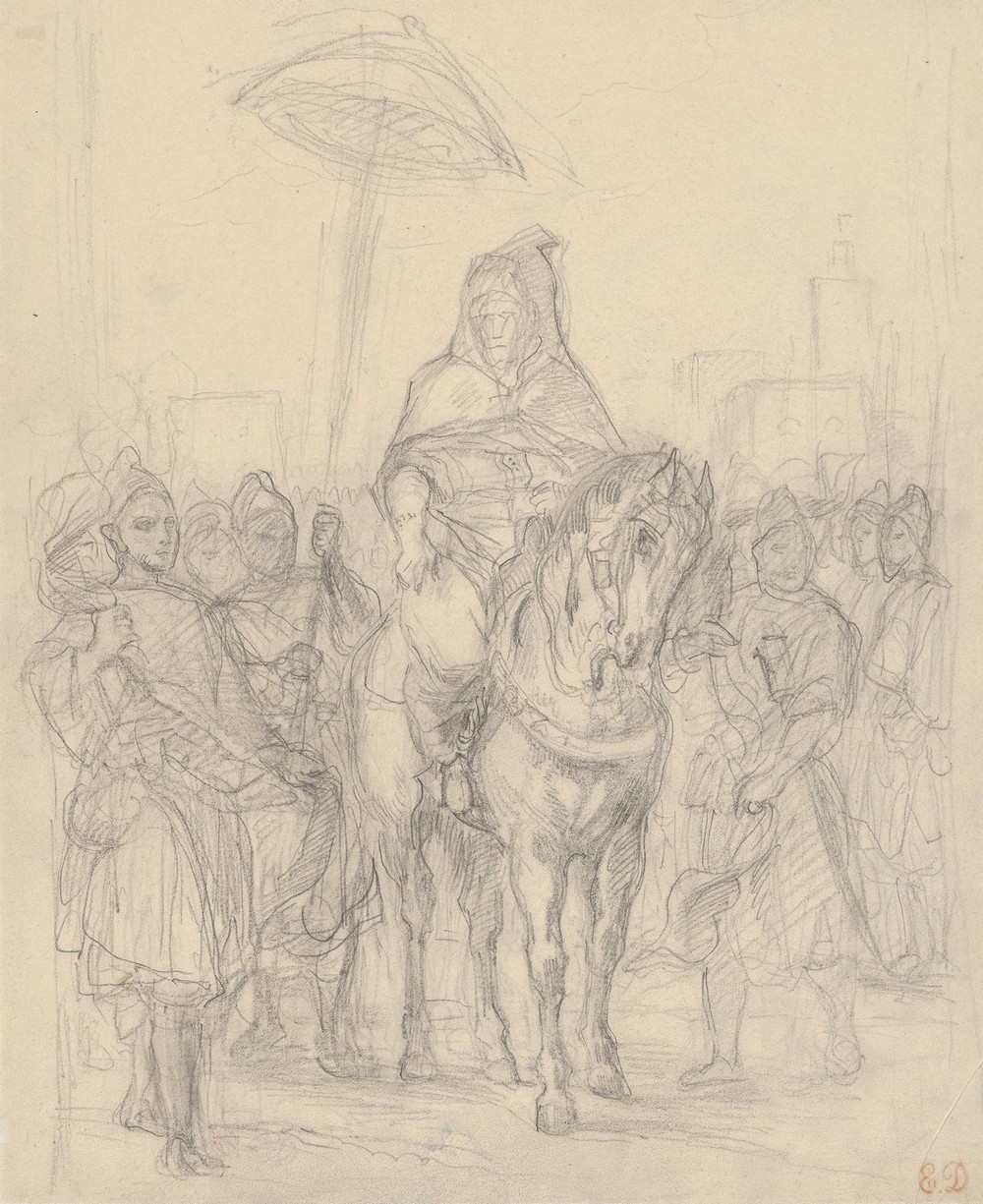 Study for ‘The Sultan of Morocco and His Entourage’ (ca. 1855–56)