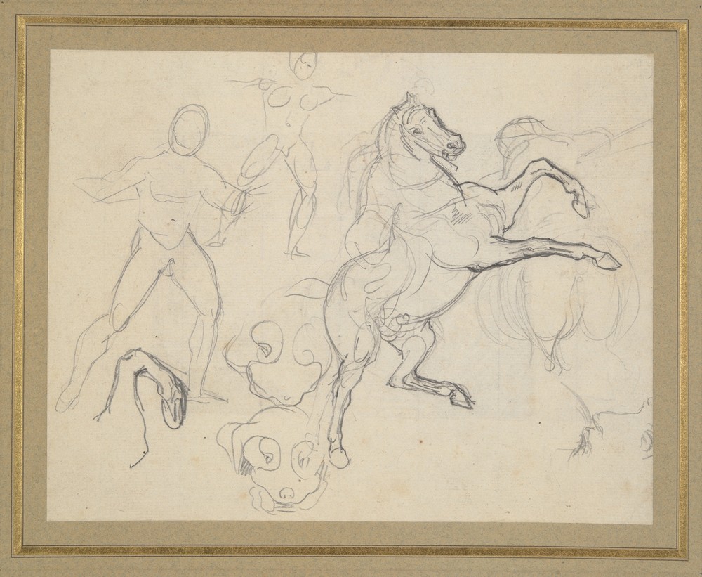 Studies of Figures, Horses and Dogs