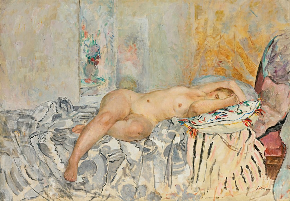 Nu Allongé Au Coussin Espagnol