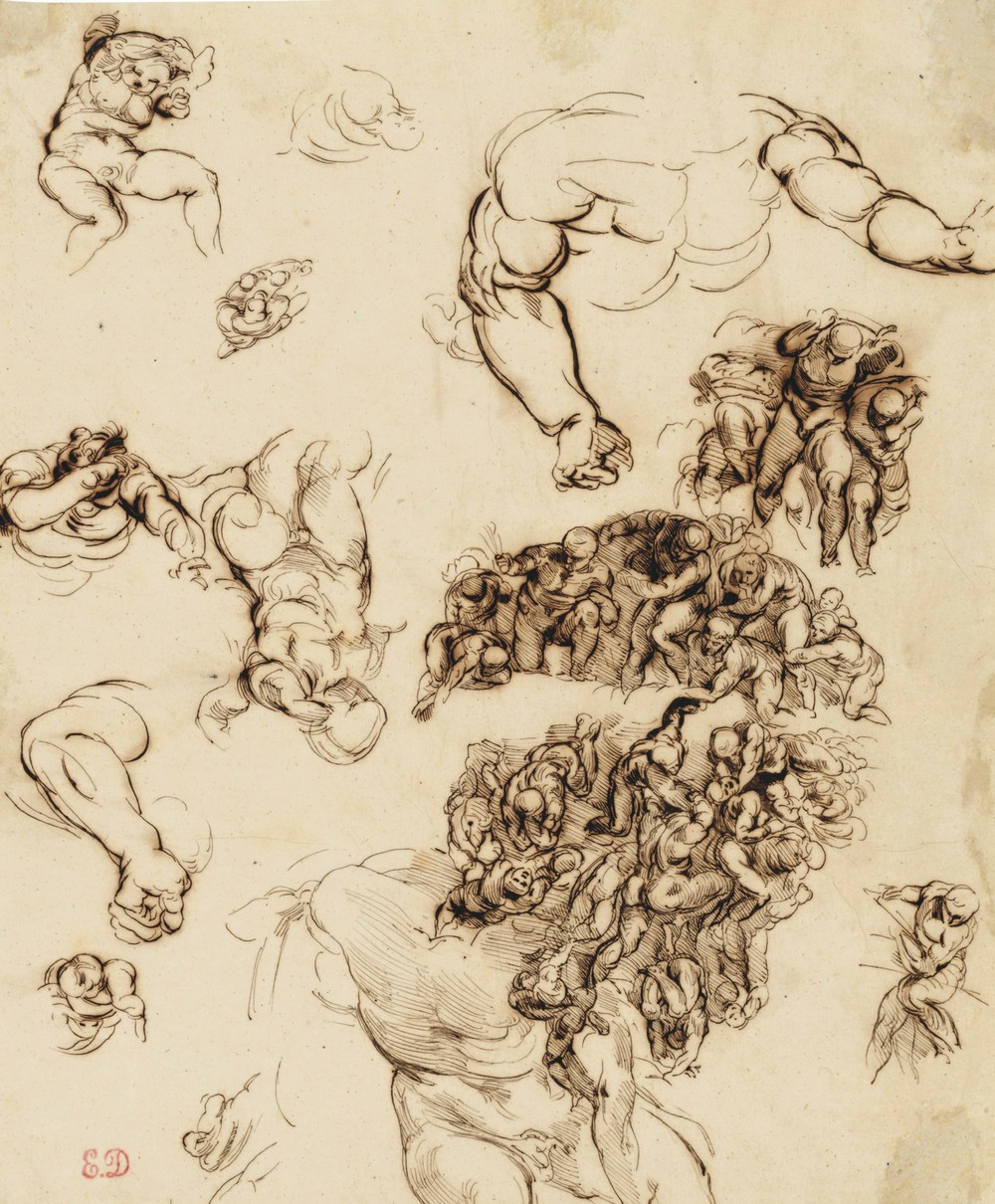 Studies of nude figures, after Michelangelo