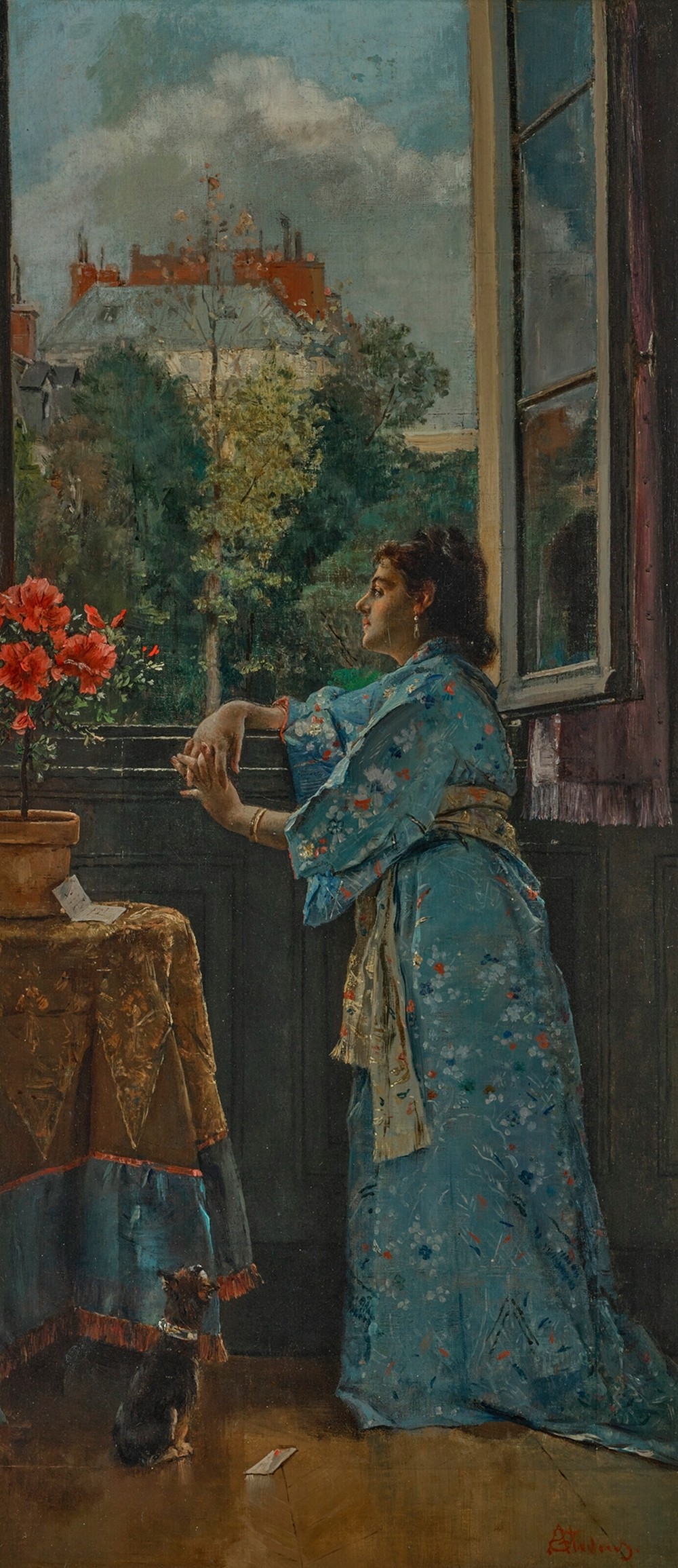 Une femme à fenêtre (The Blue Kimono) (circa 1871-72)