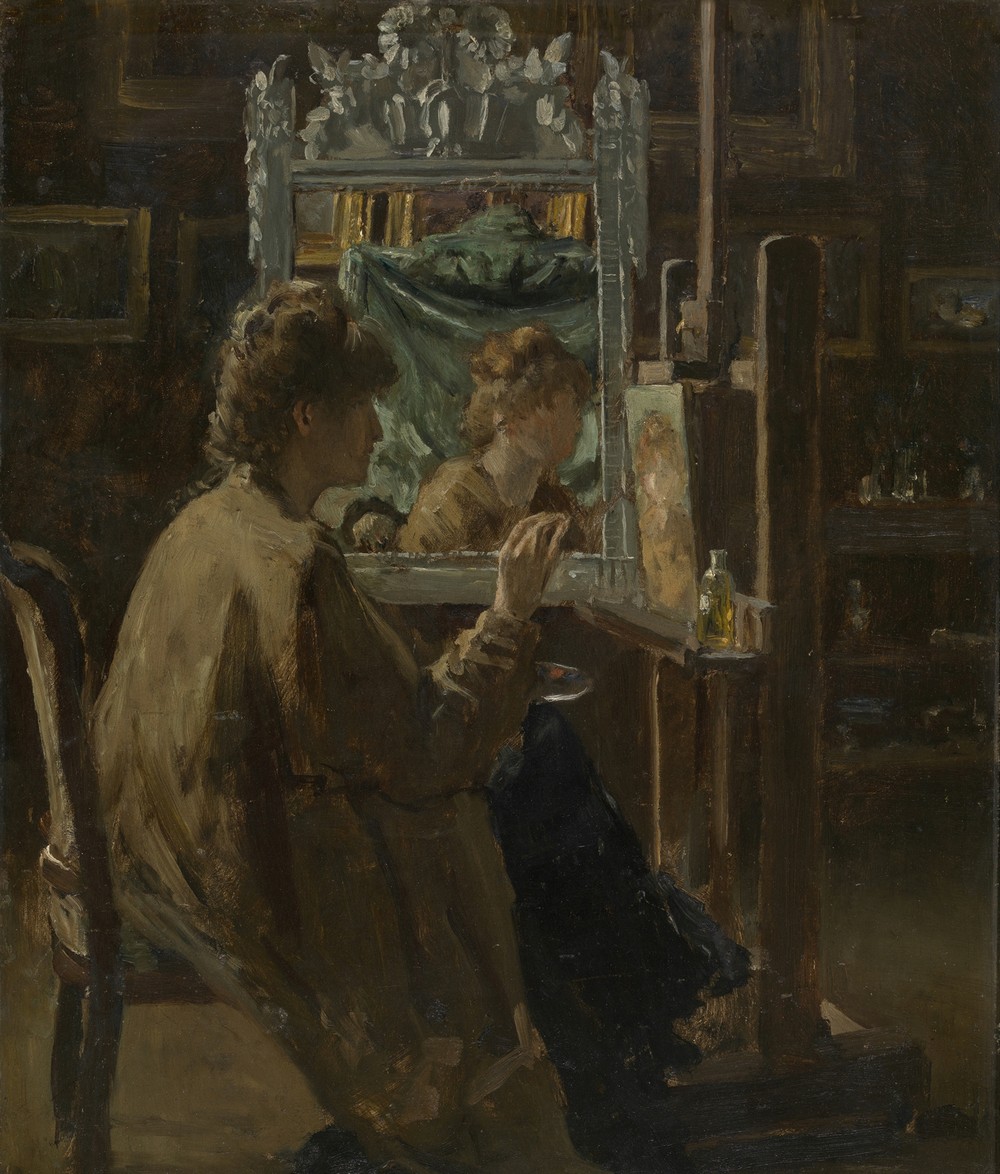 Artist in her studio