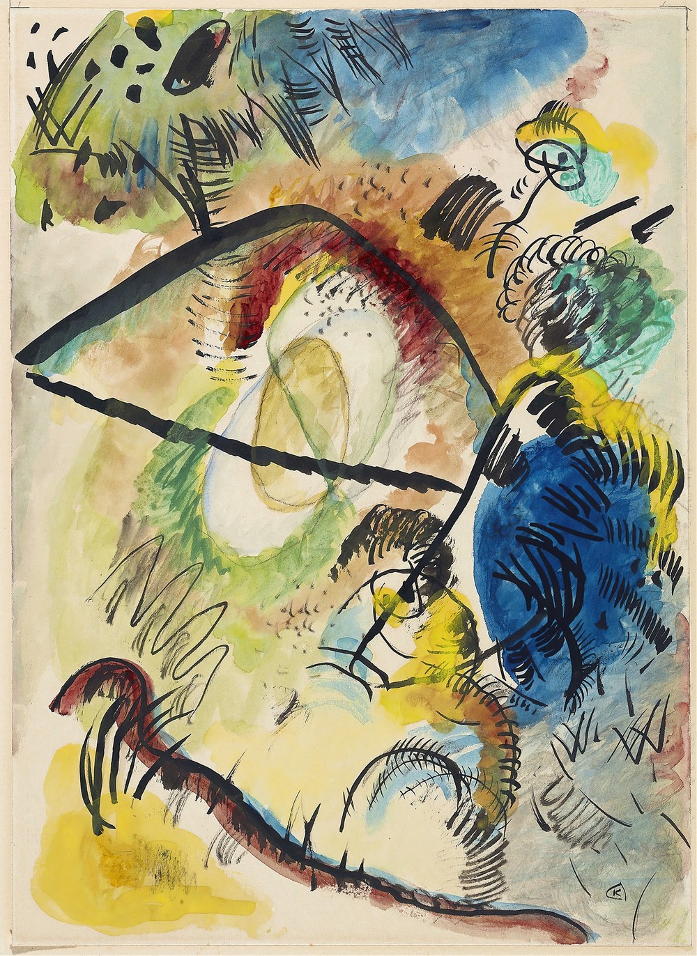 Watercolor IX (with black lines)