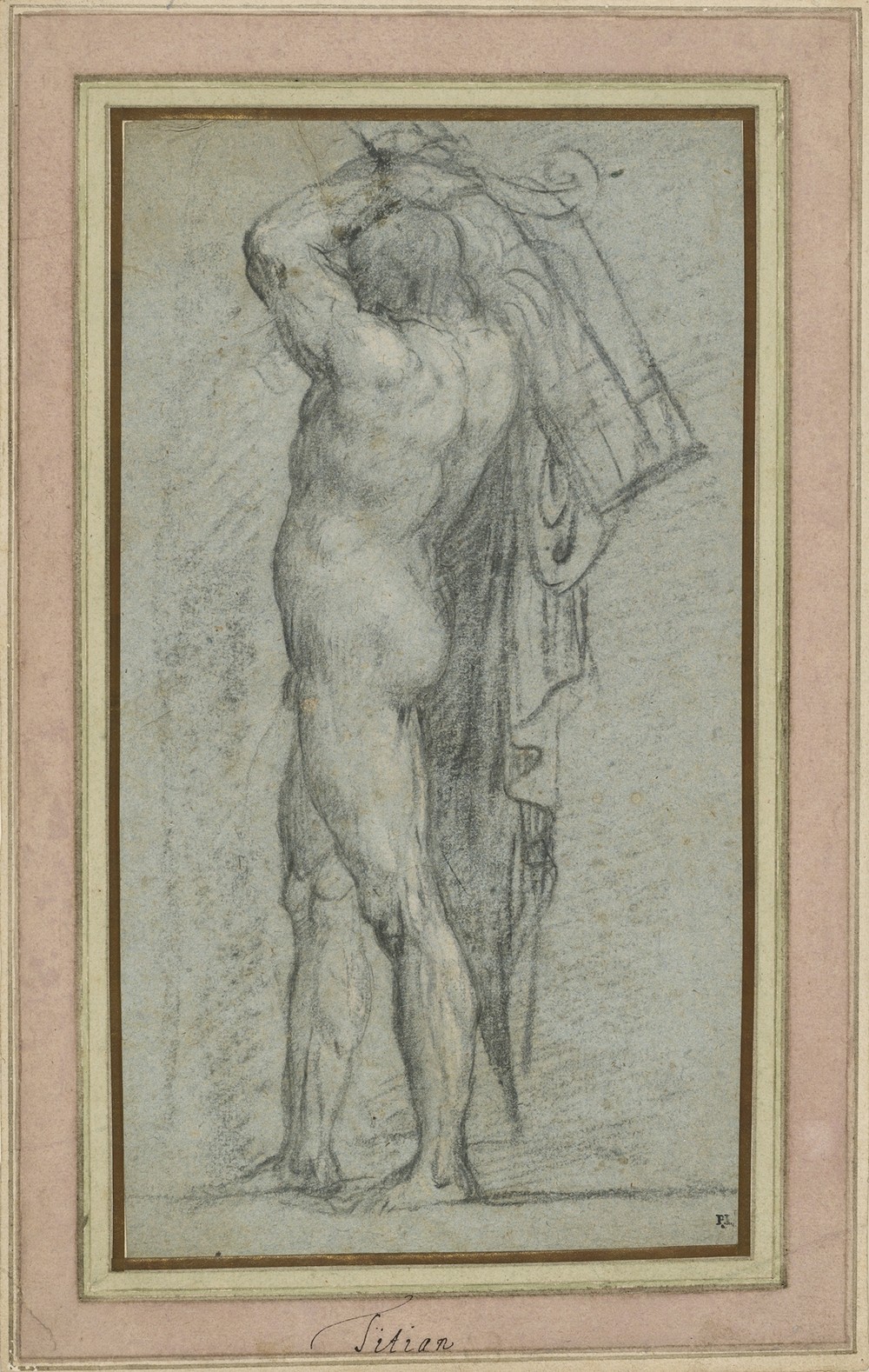 Nude Man Carrying a Rudder on His Shoulder