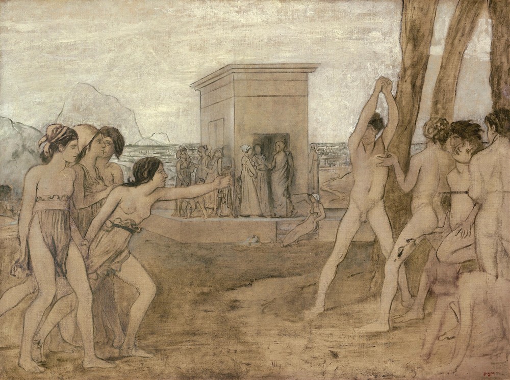 Young Spartan Girls Challenging Boys (c. 1860)