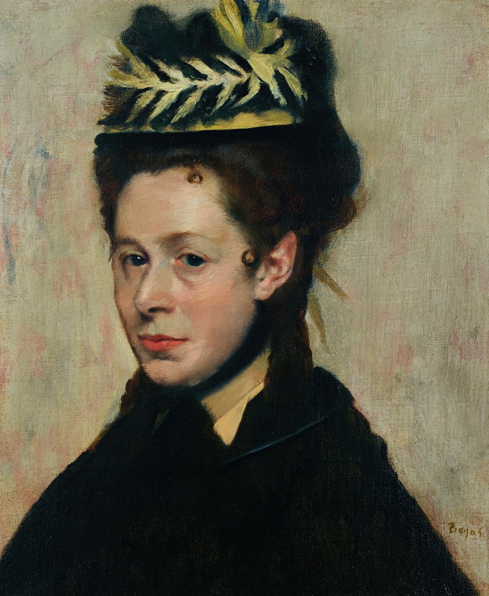 Buste de femme au chapeau à plumes (circa 1887)