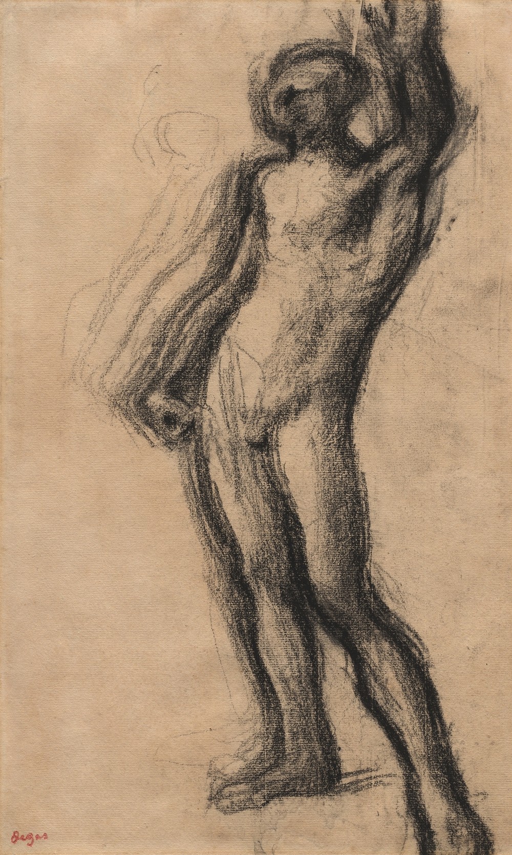 Nude Man Standing, with Left Hand Raised (c. 1900)