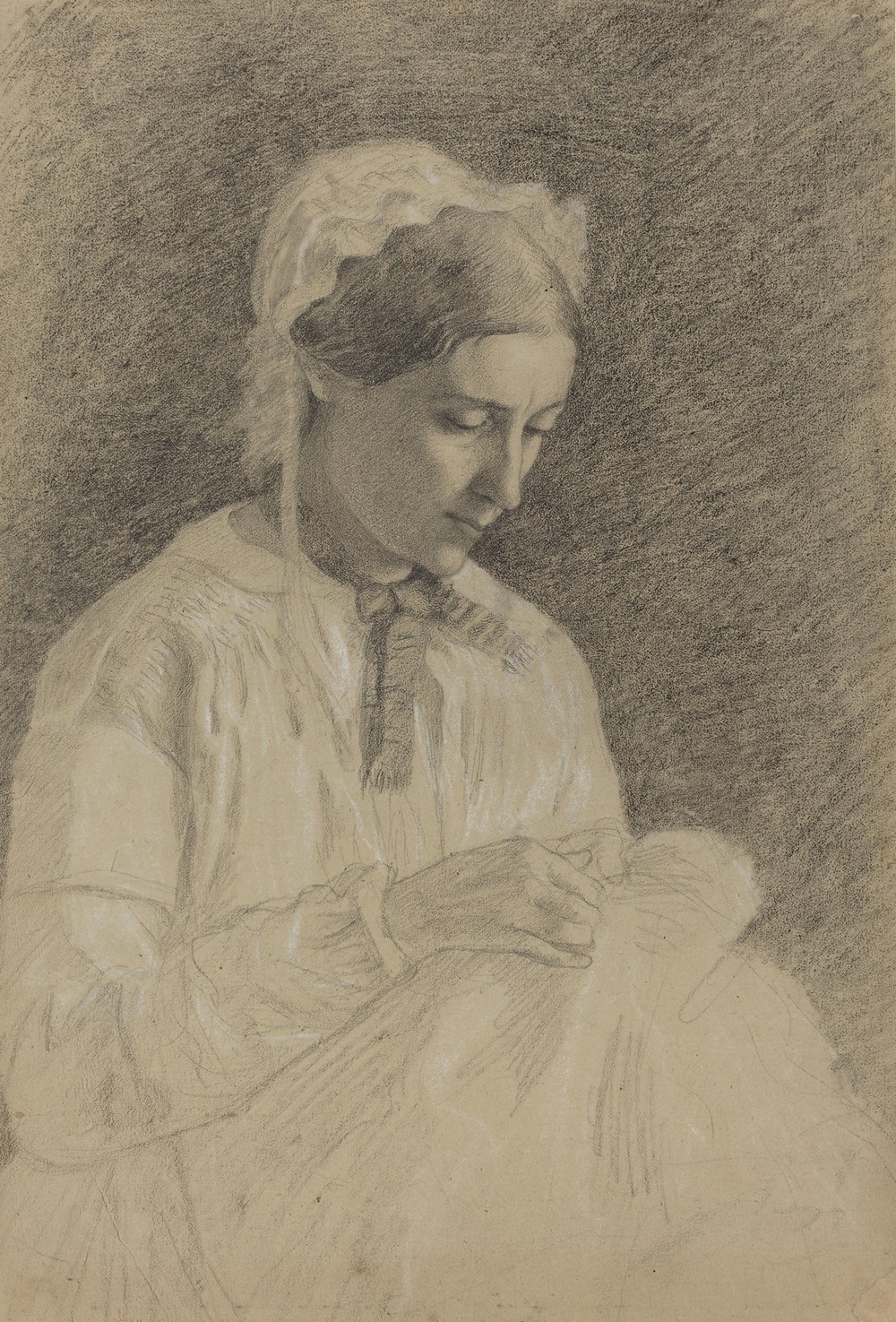 Woman Embroidering