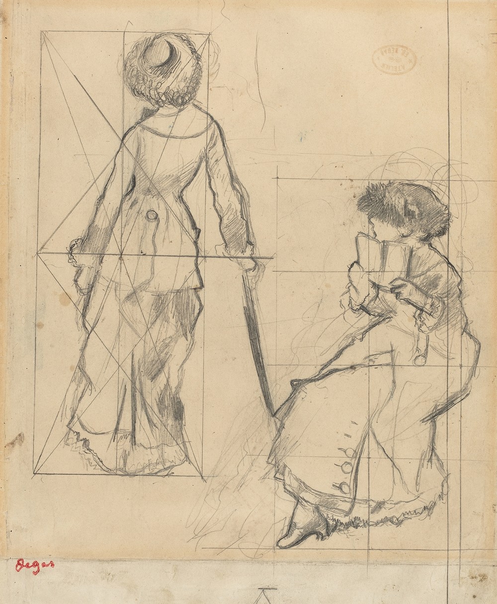 Study for ‘Mary Cassatt at the Louvre’ (recto) (c. 1879)