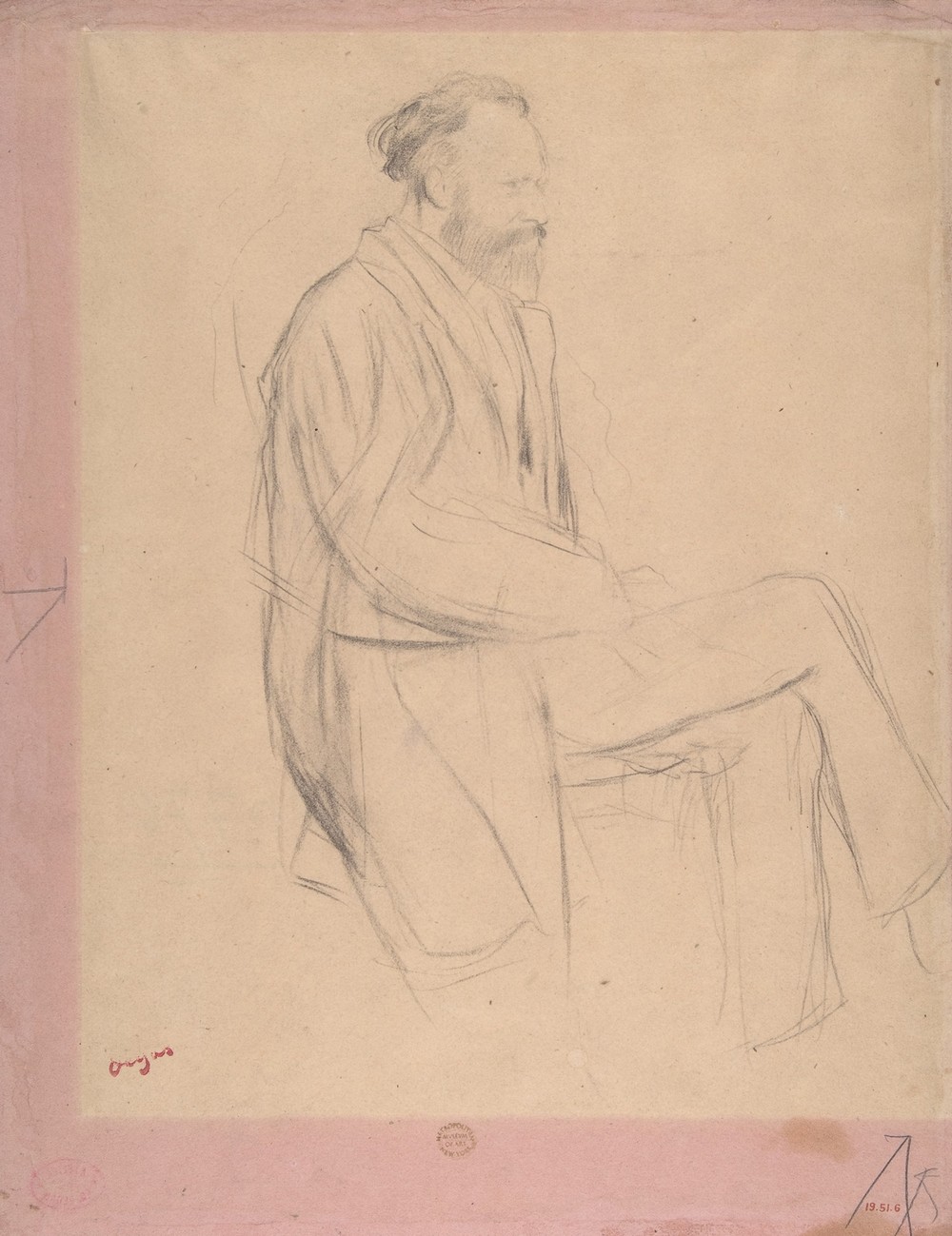 Édouard Manet Seated, Right Profile (ca. 1865)