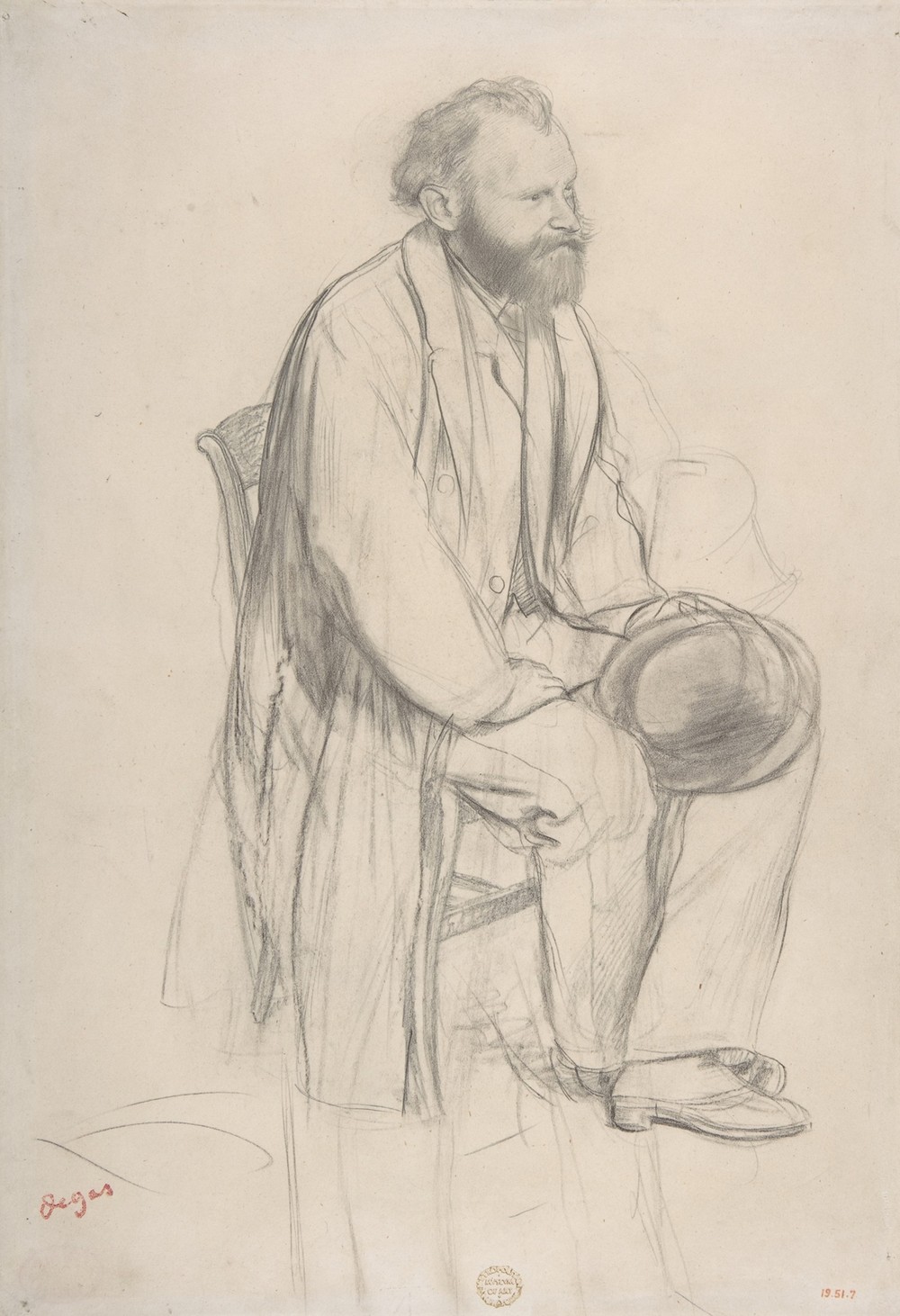 Édouard Manet, Seated, Holding His Hat (ca. 1865)