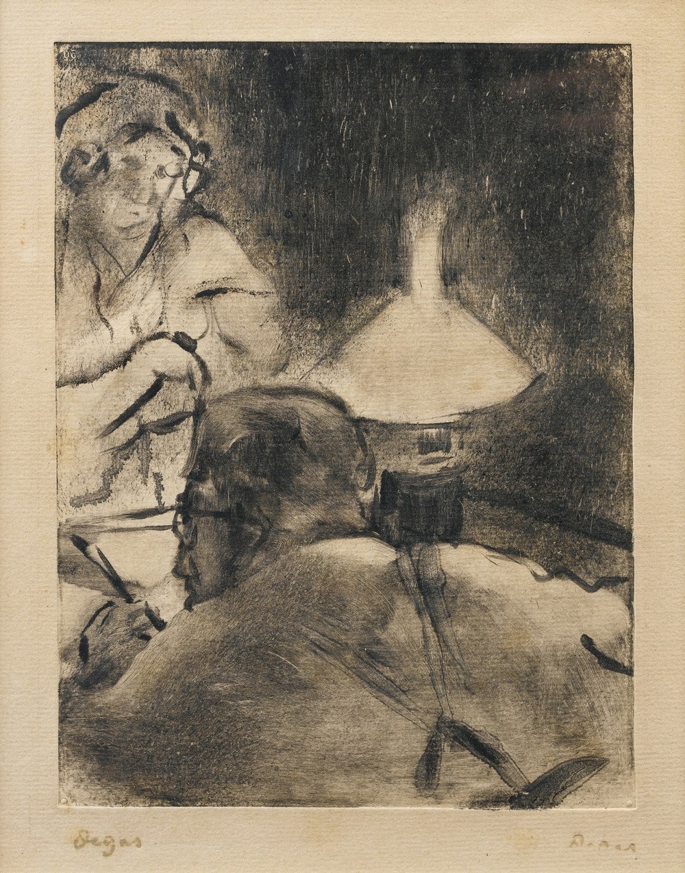 LA LECTURE SOUS LA LAMPE (M. CARDINAL) (1880-83)