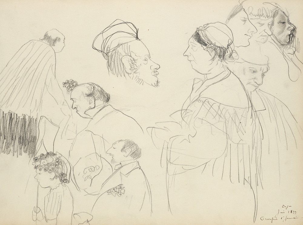 Sketches of Figures at a Funeral