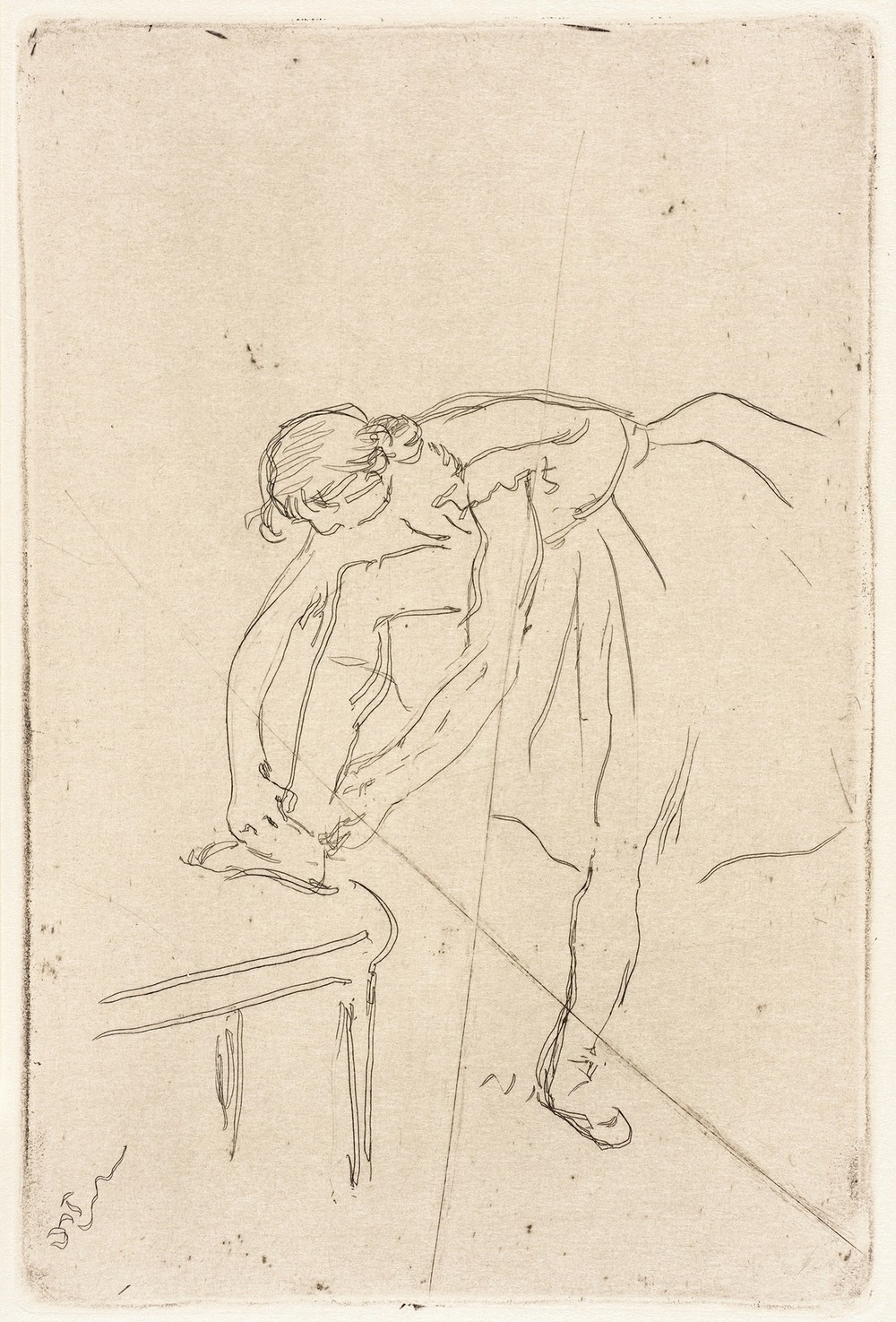 Danseuse mettant son chausson (circa 1888)