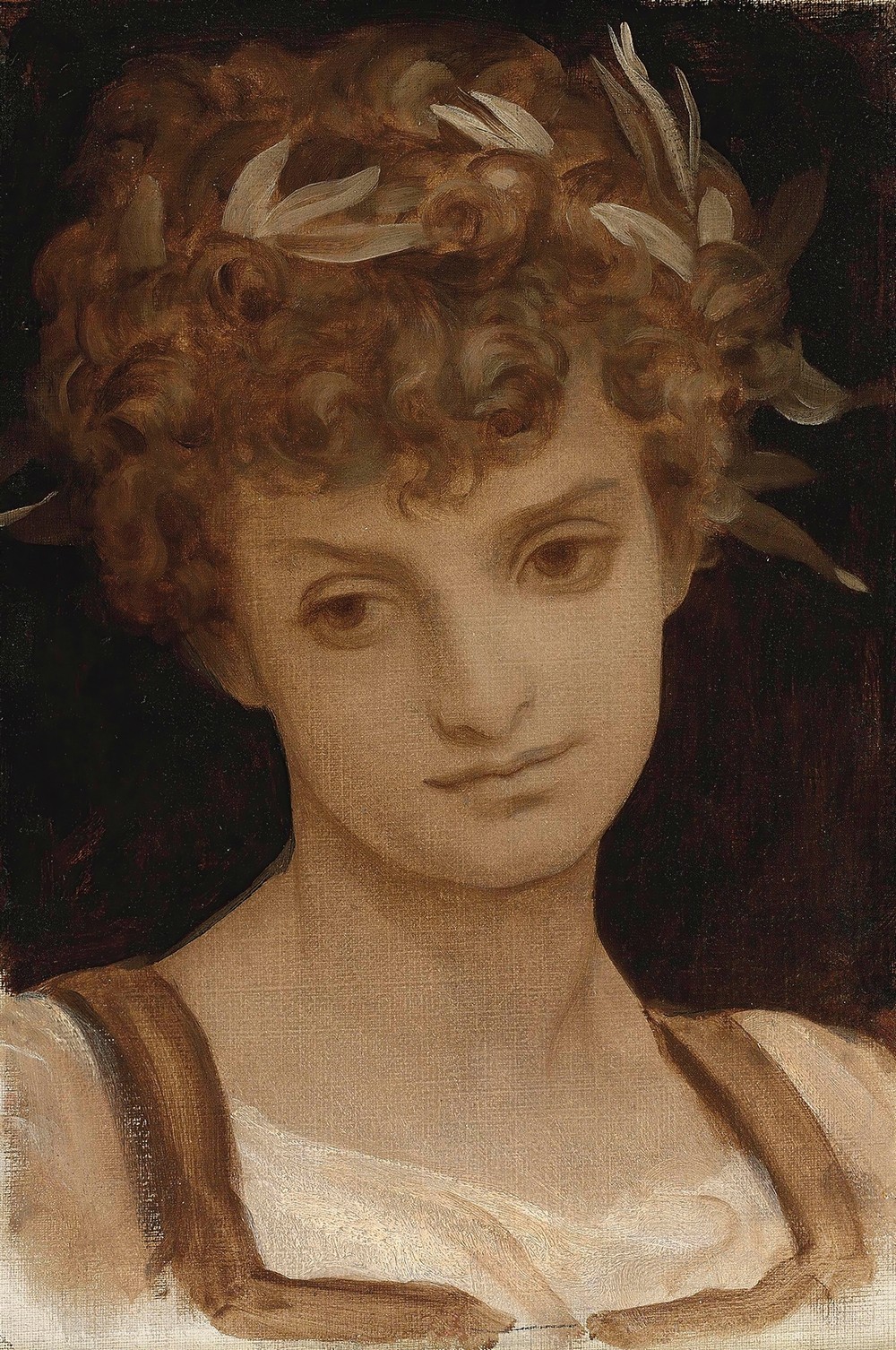 Study Of A Girl’s Head, Wreathed In Laurel