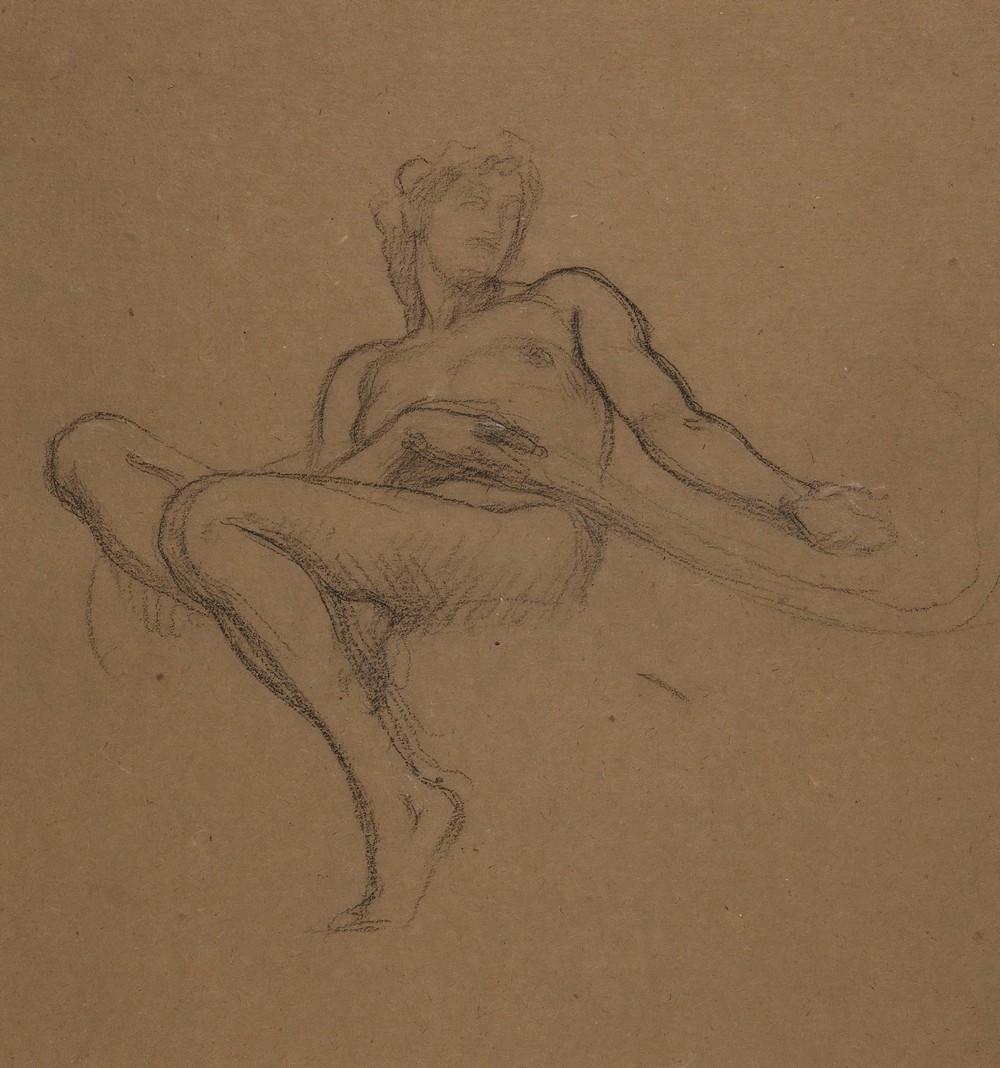 Female nude seated, study for the Garden of the Hesperides