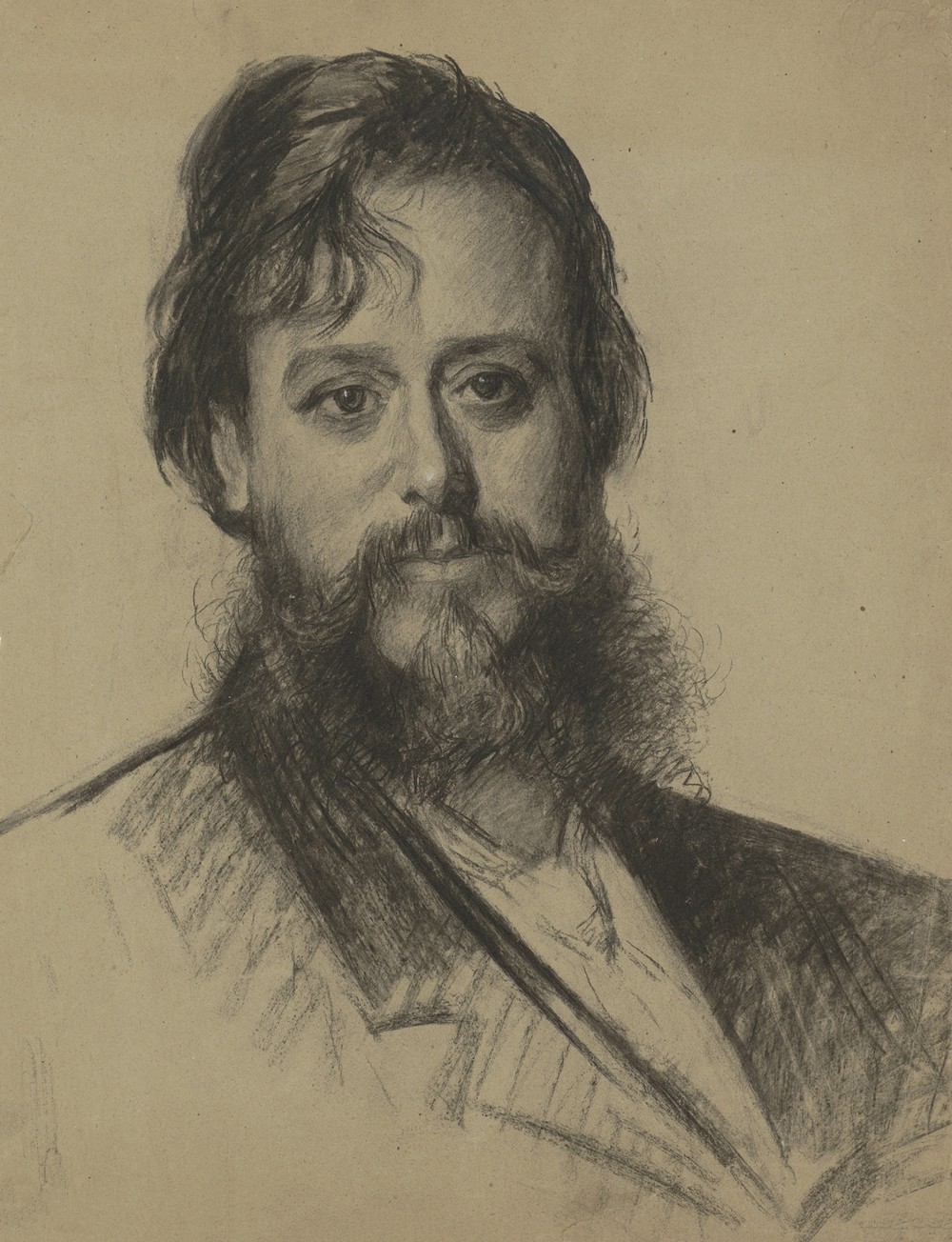 Portret van een man met baard, van voren