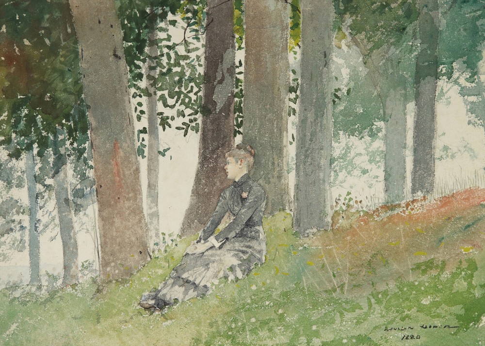 Girl Seated In A Grove