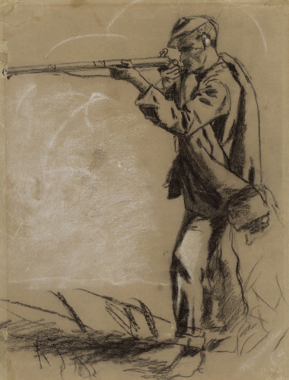 Soldier Taking Aim (recto)