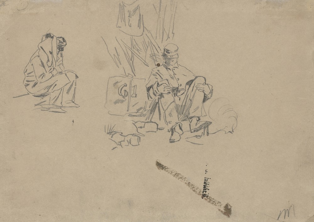Two Soldiers Resting (verso)
