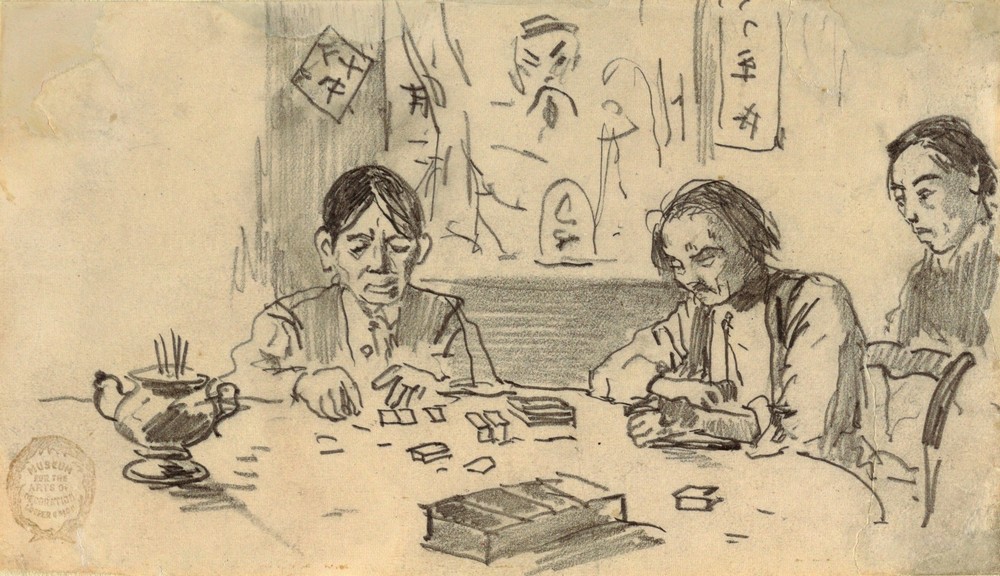 Three Chinese Men Playing Dominoes in a Baxter Street Club-House, New York City (174)