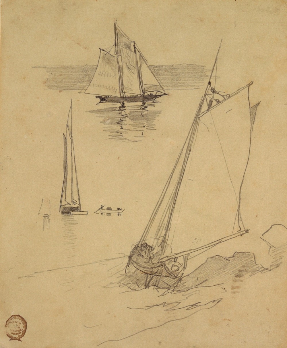 Three Sketches of Schooners (ca 1880)