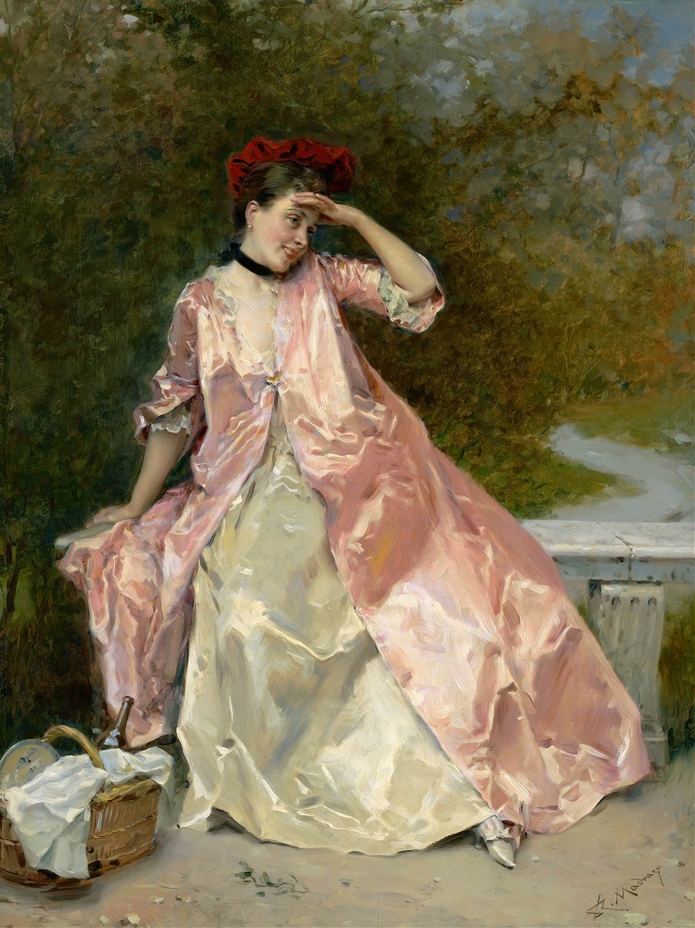 Woman With A Picnic Basket (c. 1890)
