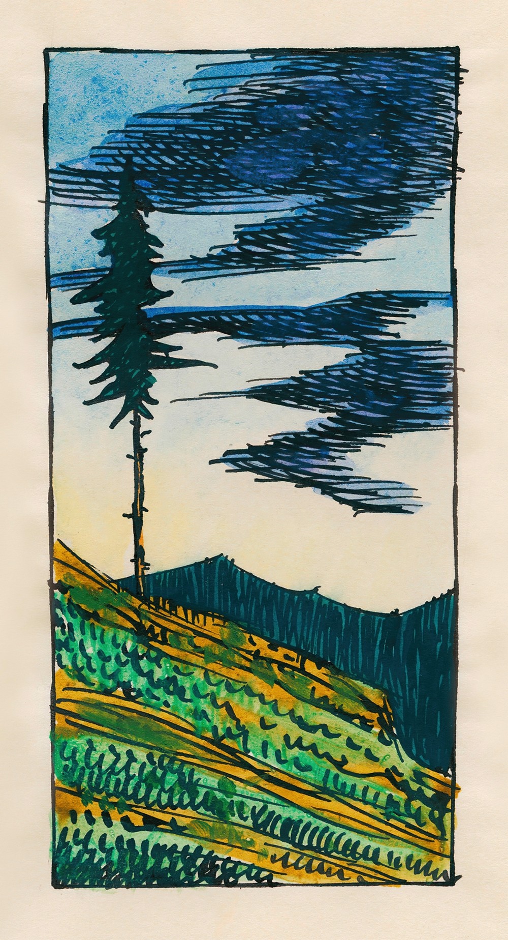 Kopfstudie, aus; ‘Profile’, 10 Blätter, Graz XIII