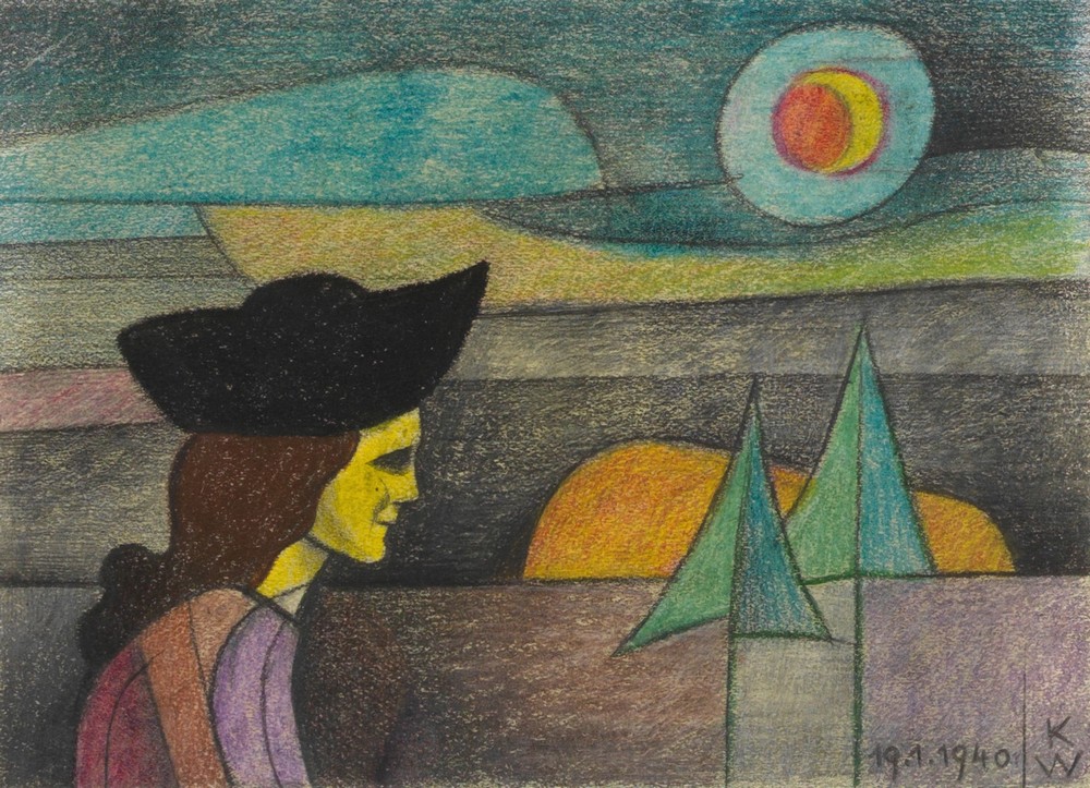 Ohne Titel (Frau mit schwarzem Hut)