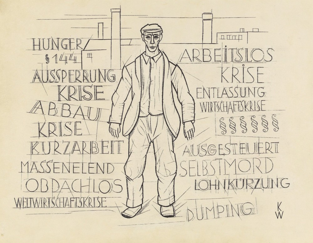 Ohne Titel (Hunger, Weltwirtschaftskrise, Arbeitslos, …) (around 1933)