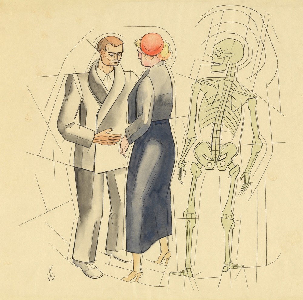 Ohne Titel (Mann, Frau und Skelett) (around 1935)